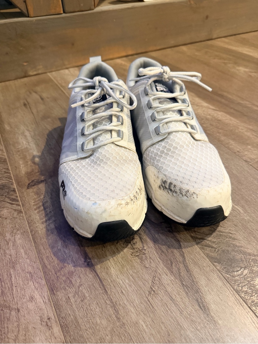 Timberland PRO Light Gray and White Athletic Work Sneakers